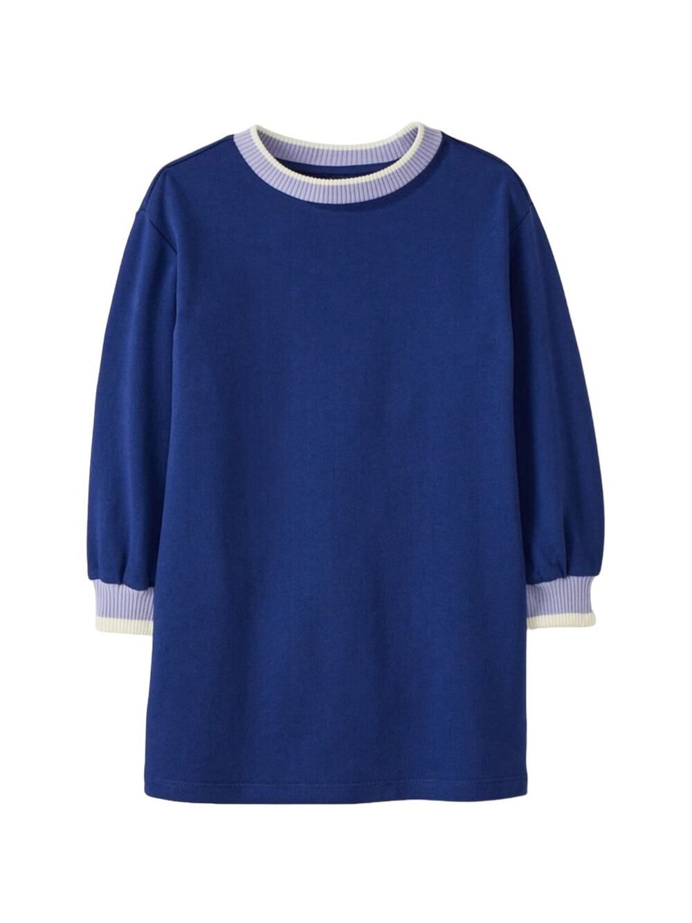 Hanna Andersson NWT 6/7 Yrs French Terry Navy Lavender Dress. Size 6-7. $52